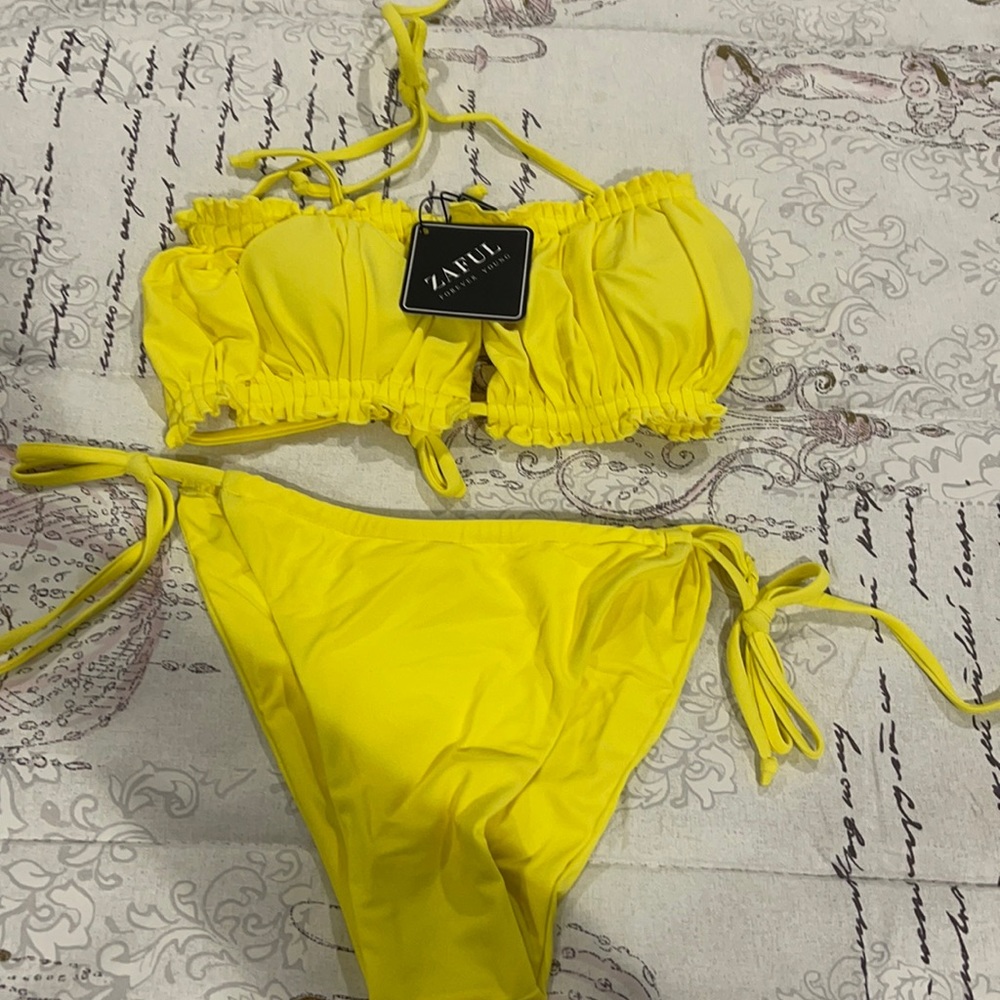 NWT Zaful Yellow Bikini